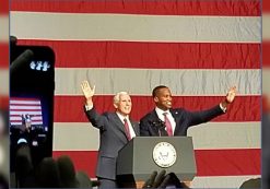 Vice President Mike Pence campaigns with John James, the Republican candidate for U.S. Senate in Michigan on October 30, 2018. (Photo: People's Pundit Daily)