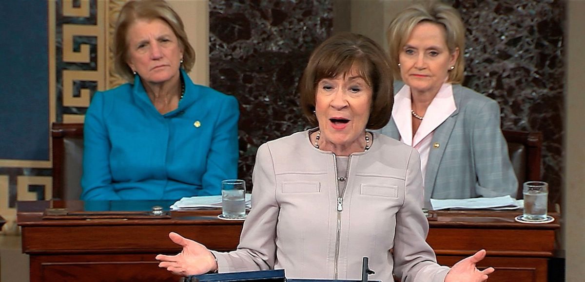 Senator Susan Collins, R-Me., announced her decision to vote "Yes" on the confirmation of Brett Kavanaugh to the U.S. Supreme Court during a speech on the floor of the U.S. Senate on Friday, October 5, 2018.