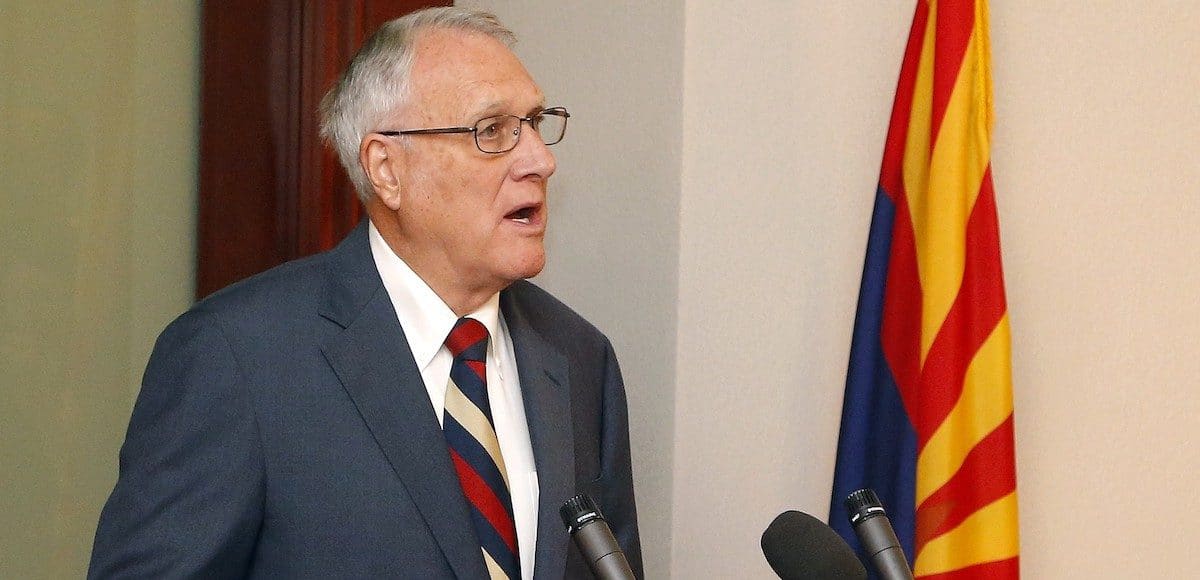 Former U.S. Sen. Jon Kyl speaks after Gov. Doug Ducey announces his appointment to the late Sen. John McCain's Senate seat during a press conference at the state Capitol in Phoenix on Sept. 4, 2018.