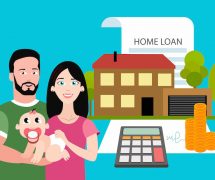 A graphic concept depicting a young family and a mortgage application for a home. (Photo: AdobeStock)