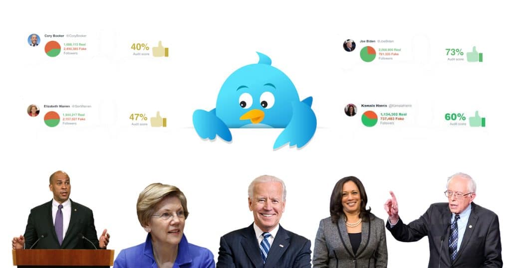2020 Democratic Presidential Candidates Twitter Audits Graphic.