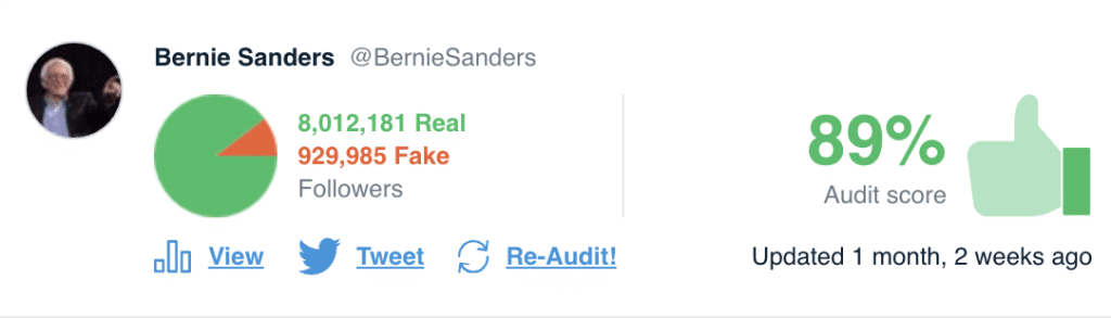 Bernie Sanders Twitter Audit