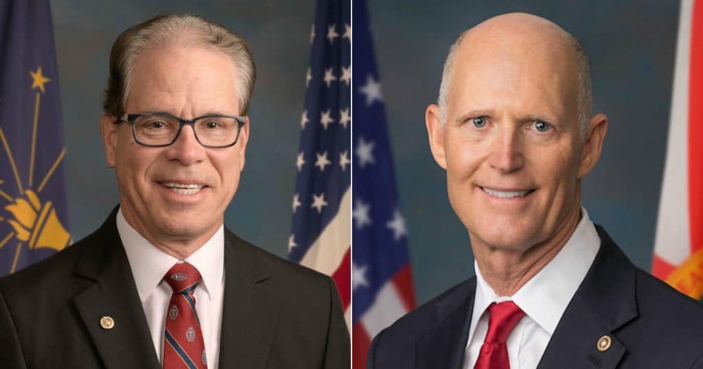 Senator Rick Scott, R-Fla., right, and Senator Mike Braun, R-Ind., left. (Photo: U.S. Senate Portraits)