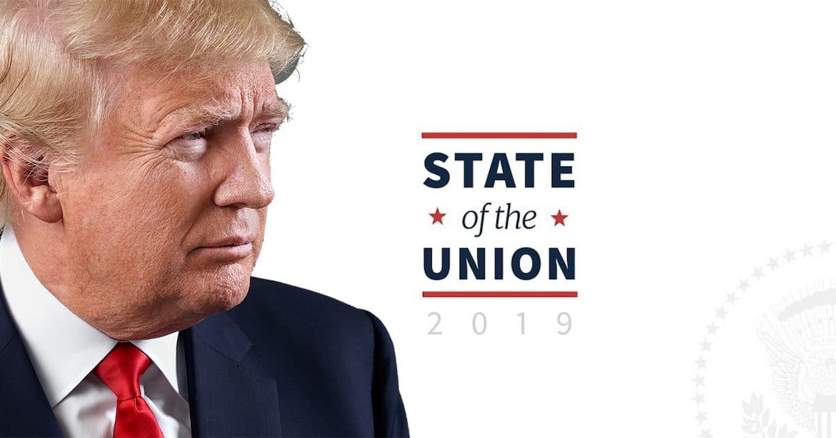 President Donald J. Trump delivers his second State of the Union address on Tuesday, February 5, 2019.