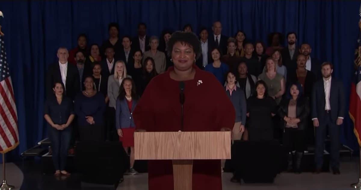 Stacey Abrams delivers the Democratic response to President Donald J. Trump's second State of the Union Address on Tuesday, February 5, 2019. (Photo: Screenshot via People's Pundit Daily)