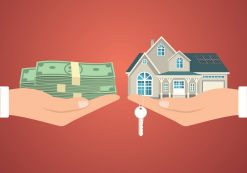 An exchange showing one hand giving cash to the another for new house and keys, a vector illustration for new home sales. (Photo: AdobeStock)