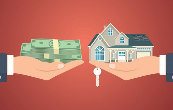 An exchange showing one hand giving cash to the another for new house and keys, a vector illustration for new home sales. (Photo: AdobeStock)