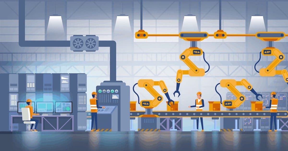 Industry production 4.0 and technology concept, depicting factory production on a conveyor belt with factory operational workers in uniform. (Photo: AdobeStock)