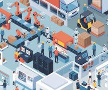 Manufacturing industry production concept, depicting factory production on a conveyor belt with factory operational workers in uniform. (Photo: AdobeStock)