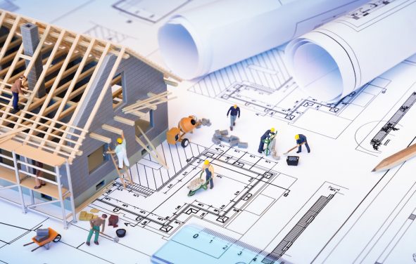 New residential construction, hew homes, housing starts, building permits, depicted on blueprints. (Photo: AdobeStock)