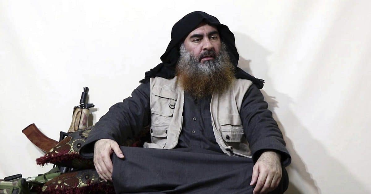 This image made from video posted on a militant website on Monday, April 29, 2019, purports to show the leader of the Islamic State group, Abu Bakr al-Baghdadi, being interviewed by his group's Al-Furqan media outlet. Al-Baghdadi acknowledged in his first video since June 2014 that IS lost the war in the eastern Syrian village of Baghouz that was captured last month by the Kurdish-led Syrian Democratic Forces. (Photo: Screenshot via Al-Furqan)