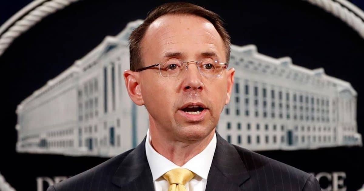 Deputy Attorney General Rod Rosenstein announces the indictment of 13 Russian nationals for election meddling among other crimes on February 16, 2018. Mr. Rosenstein noted there was "no allegation in the indictment that the charged conduct altered the outcome of the 2016 election.