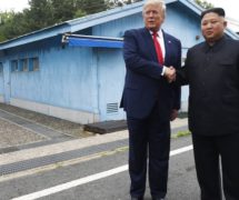 President Trump and North Korea's Kim Jong Un, pictured here, met in the Demilitarized Zone between North and South Korea on Sunday. (AP Photo)
