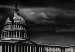 The U.S. Capitol Building with a crack in the dome -- concept for corruption or broken politics in the U.S. Congress. (Photo: AdobeStock)