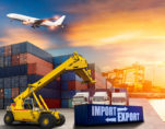 Logistics and transportation of import export container cargo ship, cargo plane with working crane bridge in shipyard at sunrise, logistic import export and transport industry background. (Photo: ADobeStock)