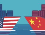 U.S.-China trade and trade war concept illustrated by vector of two cargo ships. (Photo: AdobeStock)