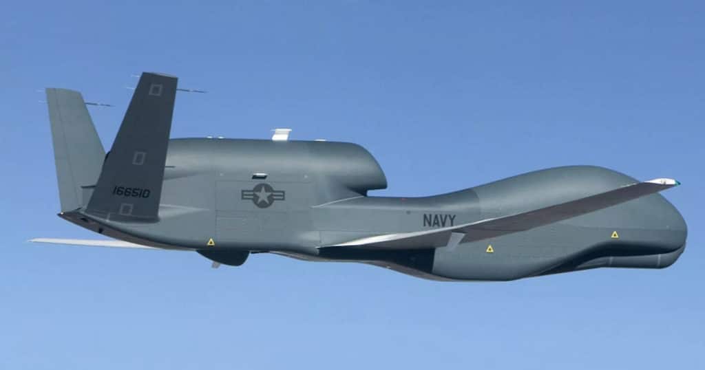 RQ-4A Global Hawk High-Altitude Long Endurance (HALE) Unmanned Aircraft System (UAS) known as a BAMS-D. (Photo: Courtesy of U.S. Navy via Northrup Grumman Corporation)