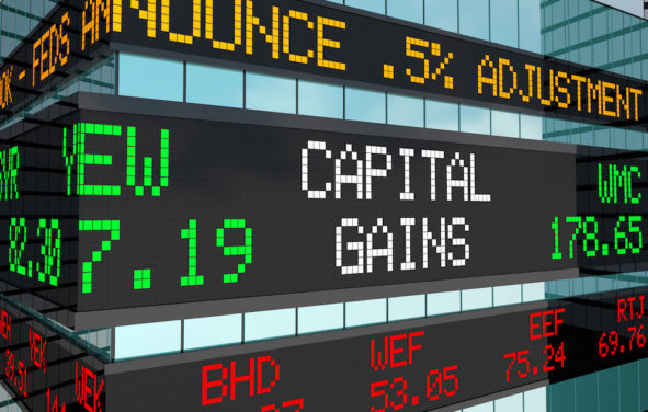 Capital Gains Investment Income Revenue Stock Market Ticker 3d Render Illustration. (Photo: AdobeStock)