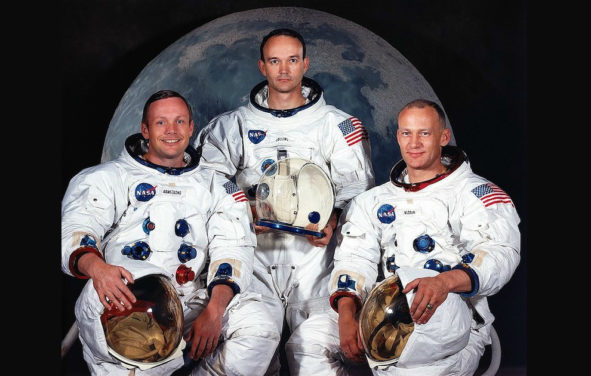 (File Photo, May 1969) --- The prime crew of the Apollo 11 lunar landing mission. Left to right, are Neil A. Armstrong, Michael Collins and Edwin E. Aldrin Jr. (Photo: NASA)