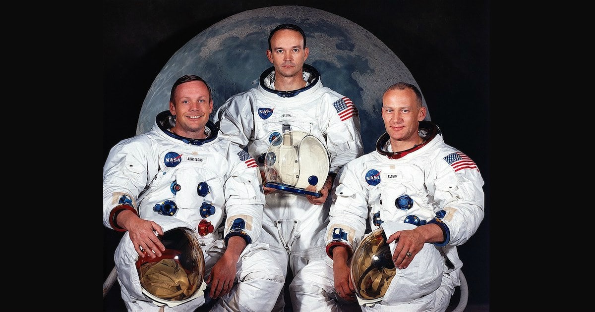 (File Photo, May 1969) --- The prime crew of the Apollo 11 lunar landing mission. Left to right, are Neil A. Armstrong, Michael Collins and Edwin E. Aldrin Jr. (Photo: NASA)