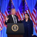 Republican National Committee Chairwoman Ronna McDaniel speaks at a December 2017 fundraiser in New York with President Donald Trump. (Photo: SS)