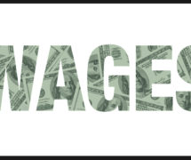 Wages, or average hourly earnings (AHE), graphic concept depicted in hundred dollar bills. (Photo: AdobeStock)