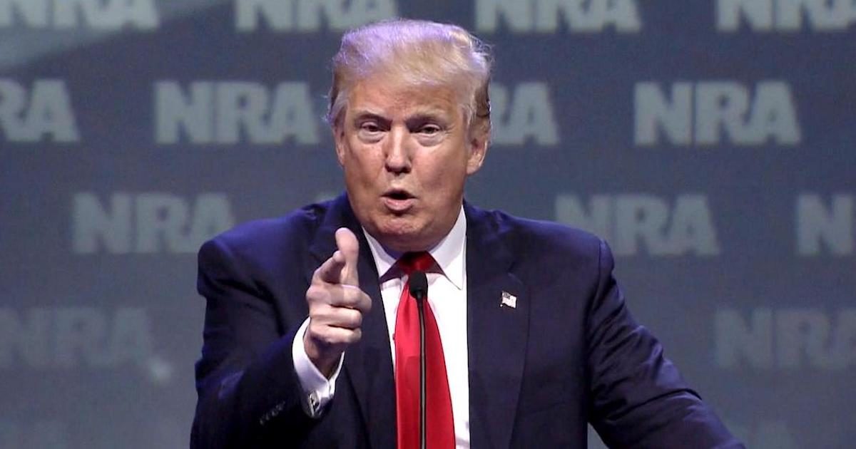 President Donald Trump addresses supporters of gun rights at the National Rifle Association (NRA) Annual Convention in Atlanta, Georgia. (Photo: AP)