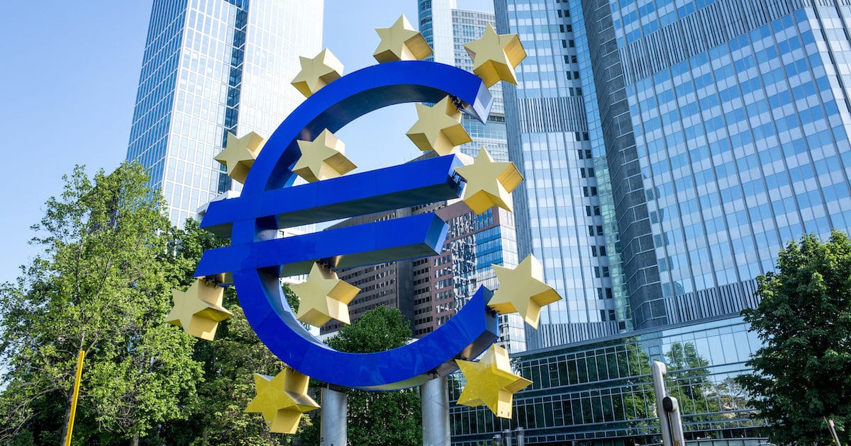 European Central Bank (ECB), the central bank for the euro that administers monetary policy for the Eurozone, on May 17, 2015 in Frankfurt, Germany.