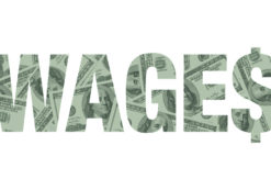 Wages, or average hourly earnings (AHE), graphic concept depicted in hundred dollar bills. (Photo: AdobeStock)