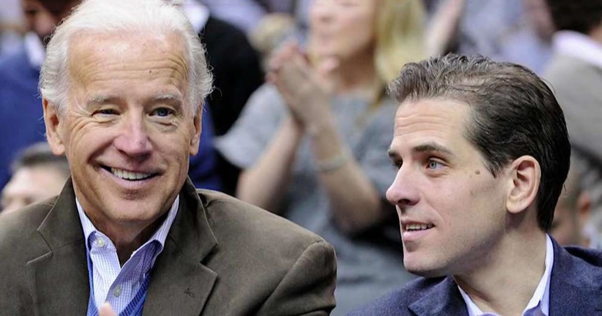 Former Vice President Joe Biden, left, with his son, Hunter Biden, right.