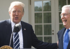 President Donald Trump speaks to the press alongside Senate Majority Leader Mitch McConnell (R), Republican of Kentucky, in the Rose Garden of the White House in Washington, DC, October 16, 2017. (Photo: Reuters)