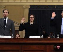 From left to right: Harvard Law professor Noah Feldman, Stanford Law professor Pamela Karlan, and University of North Carolina School of Law professor Michael Gerhardt testify for Democrats as 