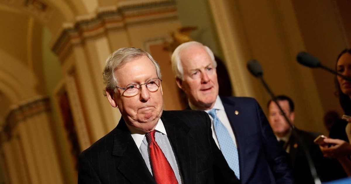 John Cornyn (R-TX) arrive to speak with reporters following the party luncheons on Capitol Hill in Washington, U.S. November 14, 2017. (Photo: Reuters)