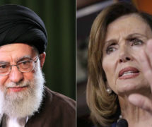 Ayatollah Ali Khamenei, left, and Nancy Pelosi, D-Calif., right.