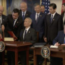 President Donald J. Trump, with Chinese Vice Premier Liu He, at the signing of Phase One of the U.S.-China Trade Deal on Wednesday, January 15, 2020.