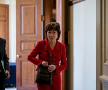 Senator Susan Collins, R-Maine, heads to the floor of the U.S. Senate to announce how she will vote in the impeachment trial of President Donald J. Trump.