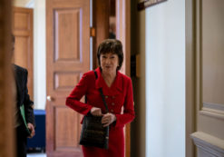 Senator Susan Collins, R-Maine, heads to the floor of the U.S. Senate to announce how she will vote in the impeachment trial of President Donald J. Trump.
