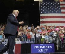 President Donald Trump arrives on stage to speak at the U.S. Cellular Center in Cedar Rapids, Iowa, Wednesday, June 21, 2017. This is Trump's first visit to Iowa since the election. (Photo: AP)