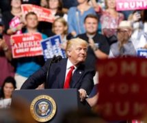 U.S. President Donald Trump speaks during a rally at the U.S. Cellular Center in Cedar Rapids, Iowa, U.S. June 21, 2017. (Photo: Reuters)