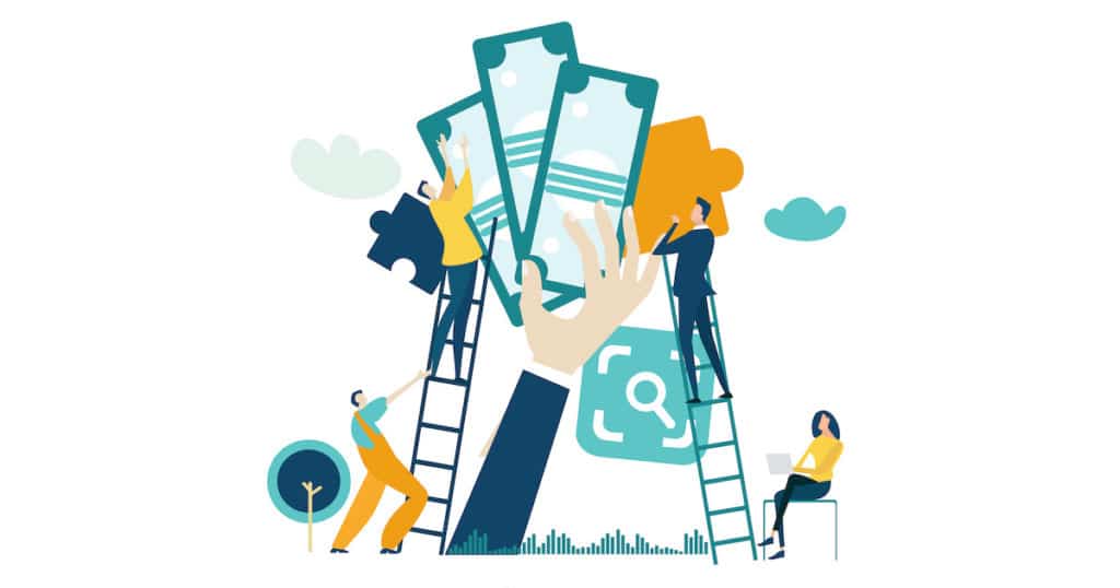 Business and economy concept showing people climbing up the economic ladder for success, for the better income, wages and salaries, pay raises, etc. (Photo: AdobeStock)