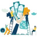 Business and economy concept showing people climbing up the economic ladder for success, for the better income, wages and salaries, pay raises, etc. (Photo: AdobeStock)