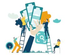 Business and economy concept showing people climbing up the economic ladder for success, for the better income, wages and salaries, pay raises, etc. (Photo: AdobeStock)