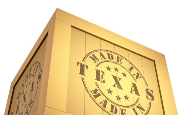 Manufacturing Export Wooden Crate, reading Made in Texas. 3D Illustration. (Photo: AdobeStock)