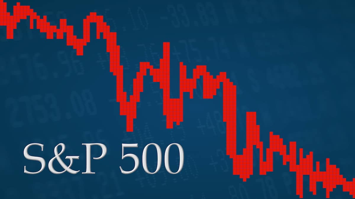 Graphic concept of the S&P 500 (^SPX) trading down in the red for losses. (Photo: AdobeStock)