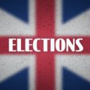 UK Elections on blurred Union Jack flag. The graphic illustration and concept for British elections. (Photo: AdobeStock)