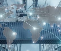 Import, Export, Logistics concept - Map global partner connection of Container Cargo freight ship for Logistic Import Export background (Photo: AdobeStock/Elements of this image furnished by NASA)