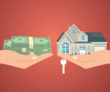 An exchange showing one hand giving cash to the another for new house and keys, a vector illustration for new home sales. (Photo: AdobeStock)