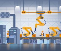 Industry production 4.0 and technology concept, depicting factory production on a conveyor belt with factory operational workers in uniform. (Photo: AdobeStock)