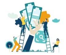 Business and economy concept showing people climbing up the economic ladder for success, for the better income, wages and salaries, pay raises, etc. (Photo: AdobeStock)