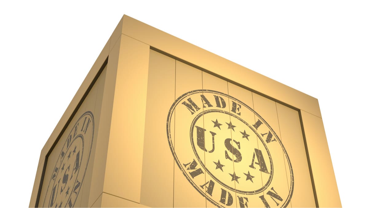 Manufacturing Export Wooden Crate, reading Made in USA. 3D Illustration for ISM Manufacturing Index (PMI). (Photo: AdobeStock)